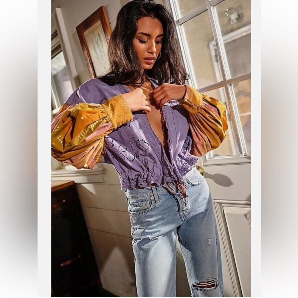 Free People Medium NWT $298 Free People Lover's Lane Embroidered Kimono Jacket